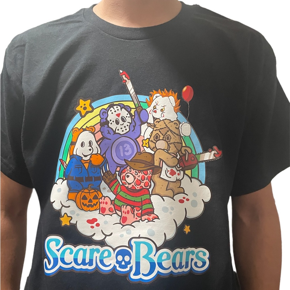 Halloween scare bear black t shirt !! brand new